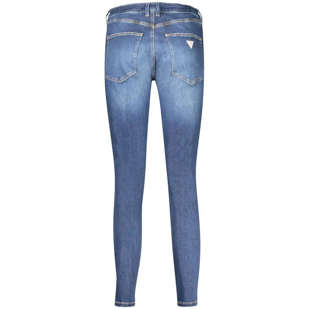 Guess jeans blue cotton jeans med slim fit og faded vask
