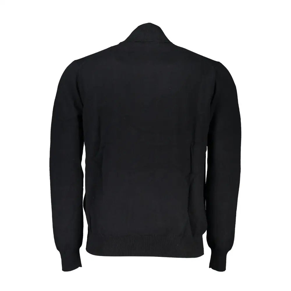 Sort Harmont & Blaine elegant half zip sweater i sort med broderi