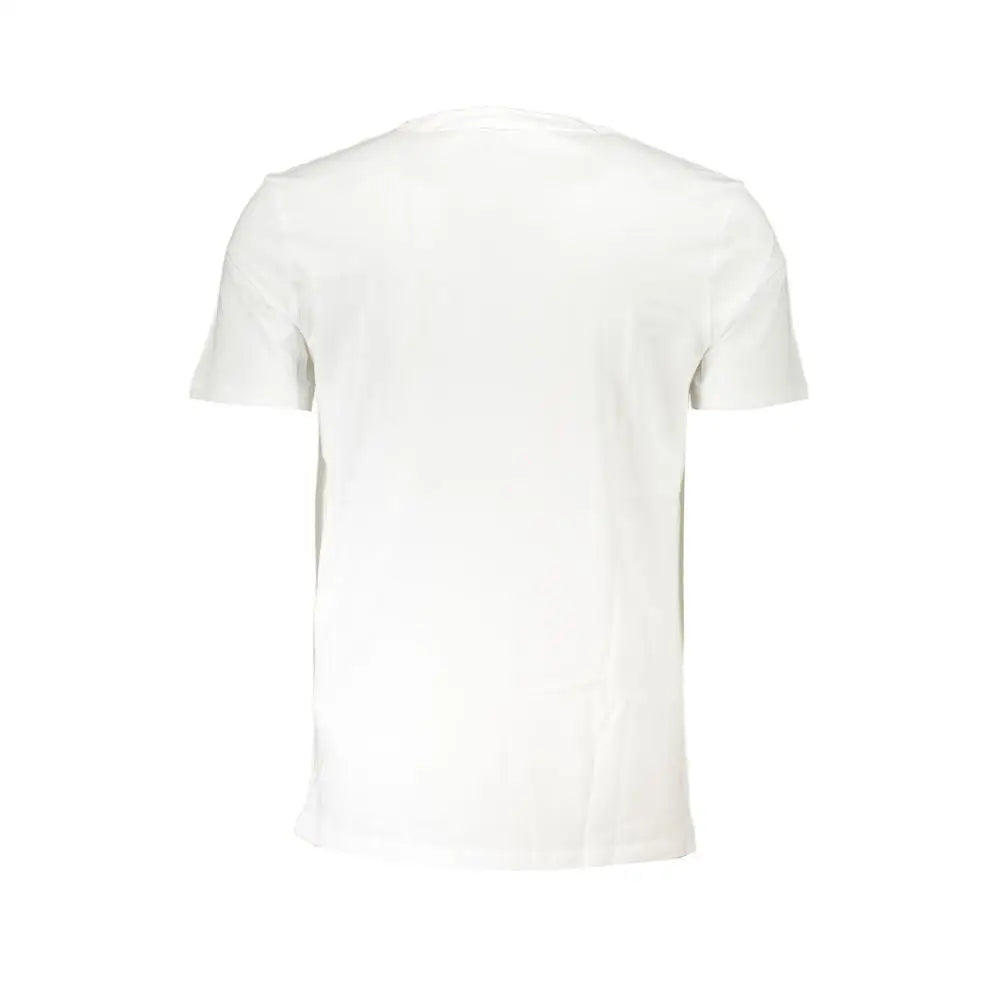 Hugo Boss white cotton herret-shirt med crew hals og korte ærmer