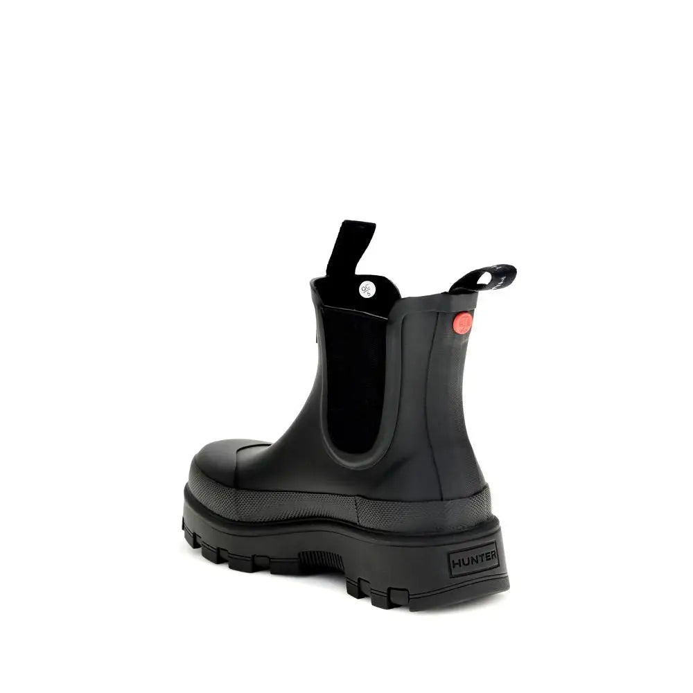 Hunter Black Rubber Chelsea Boots - Ankelstøvler