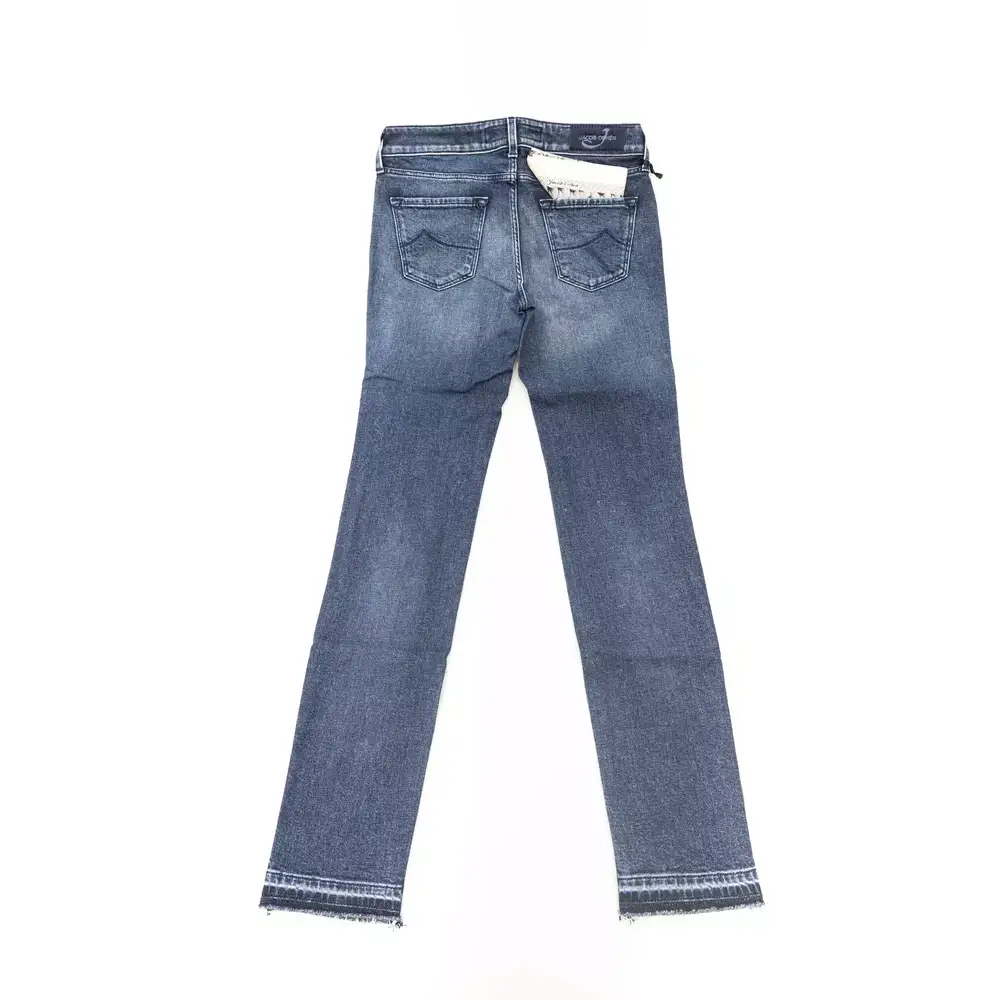 Jacob Cohen Blue Cotton Women Jeans with Pony Skin Label - Jeans