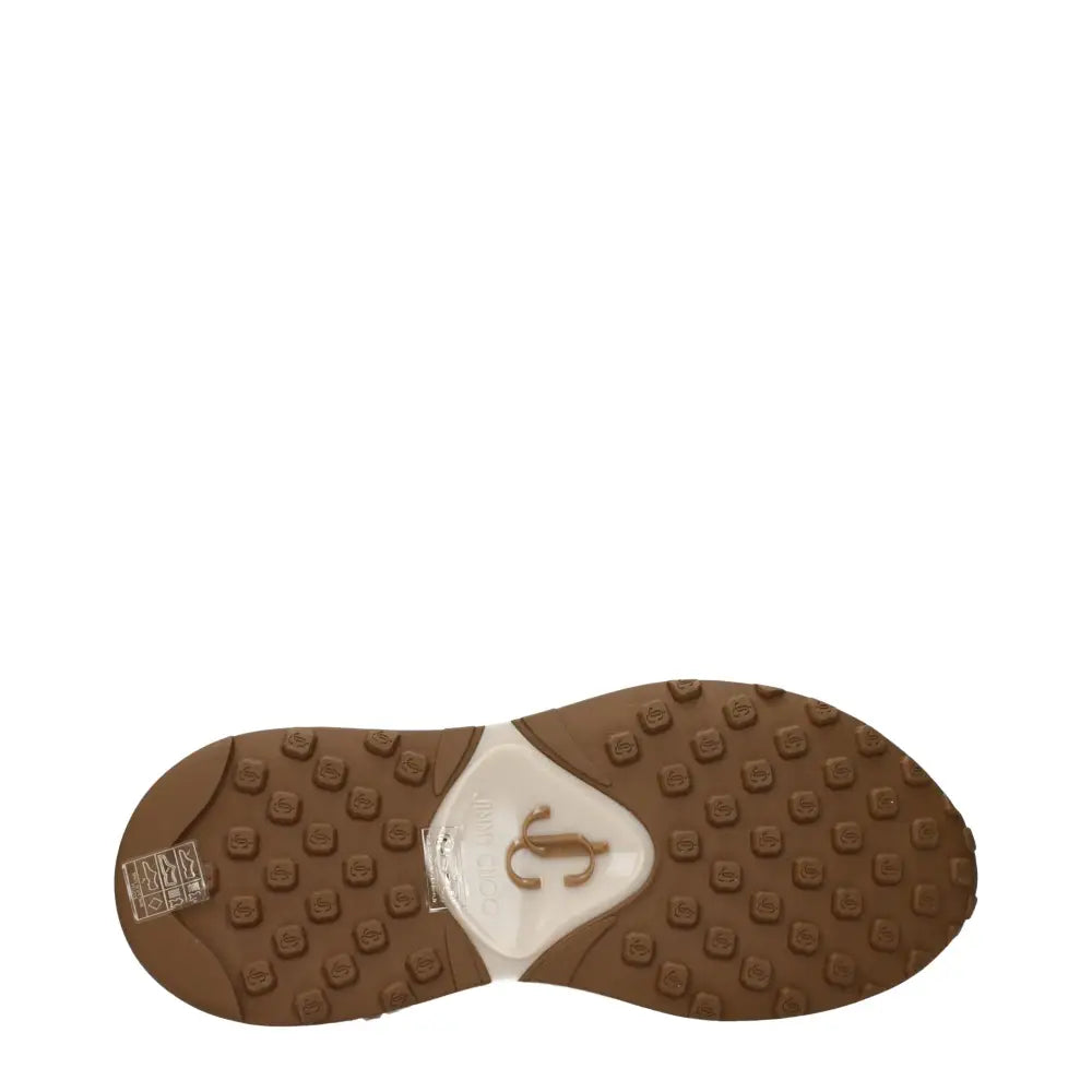 Jimmy Choo beige chunky sneakers brown rubber sole with white midsole J