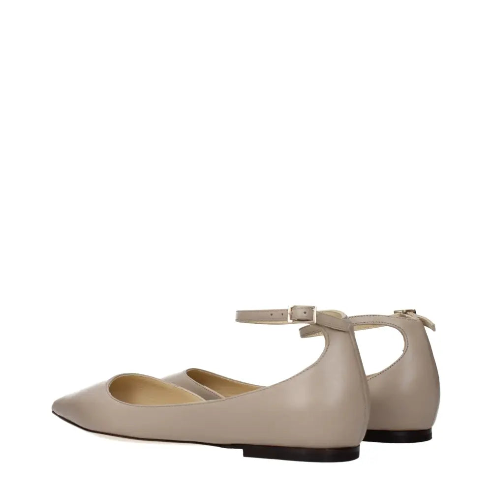 Jimmy Choo Gray Leather Ballet Flats - Ballerinasko