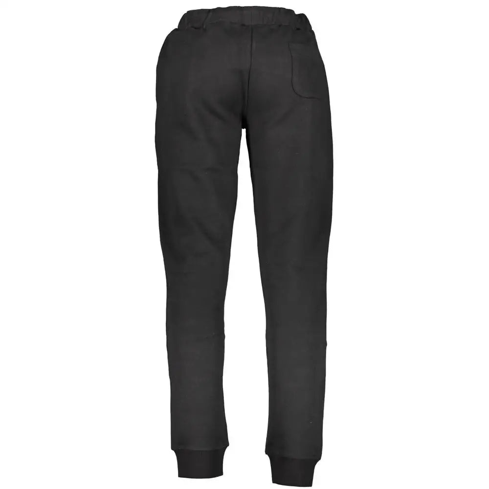 La Martina black cotton pant med afslappet pasform og elastik i taljen