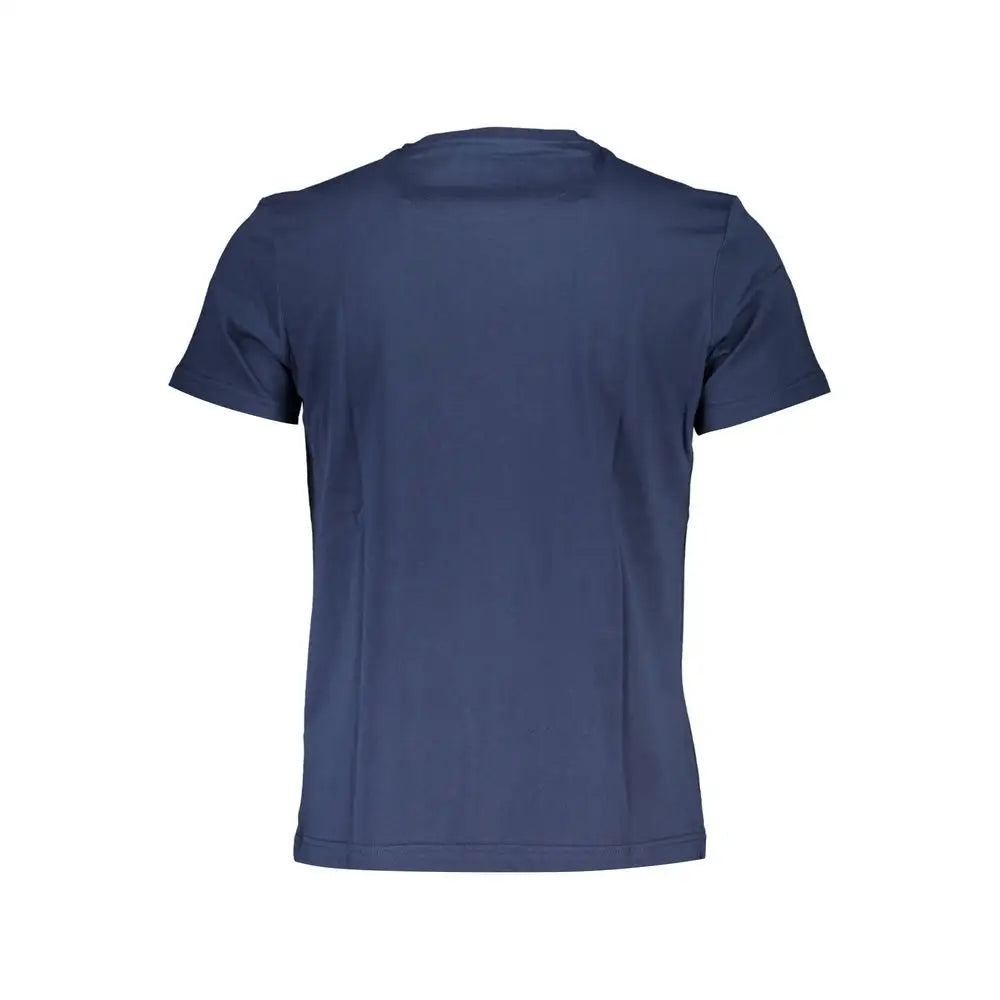 La Martina blue cotton herret-shirt i marineblå bomuld med crew hals