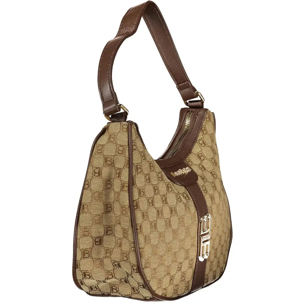 Laura Biagiotti beige polyester kvindetasche med monogram mønster