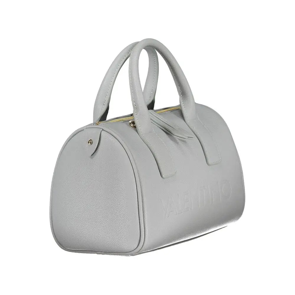 Mario Valentino Azzurro polyurethane light gray leather barrel handbag