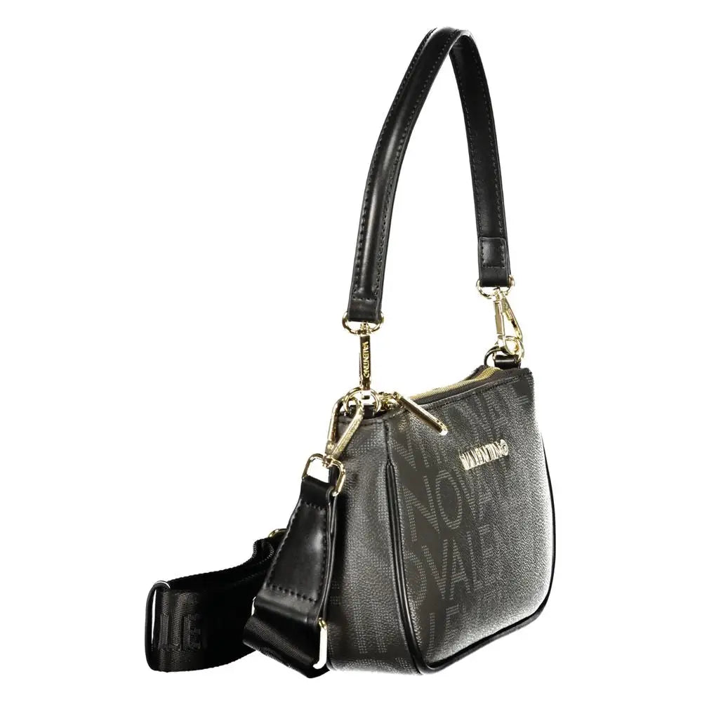 Sort Mario Valentino Nero polyurethane crossbody taske i sort tekstur med guld hardware