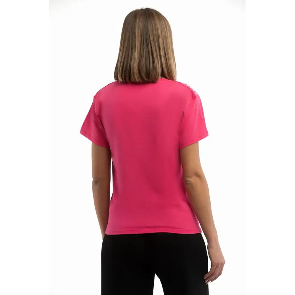 Vibrant Moschino fuchsia cotton t-shirt, pink short-sleeved fitted silhouette