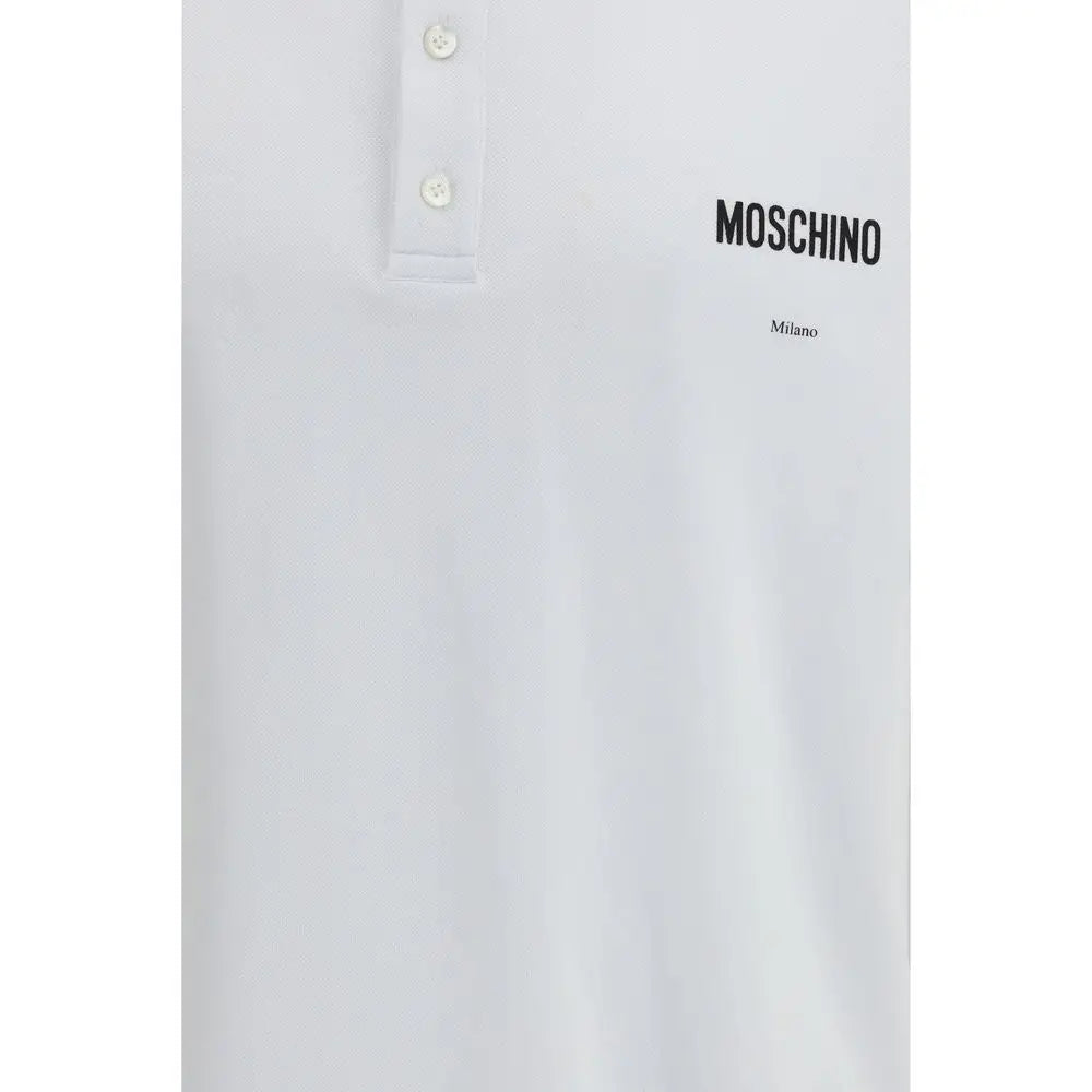 Moschino White Cotton Polo Shirt - Polo Shirts