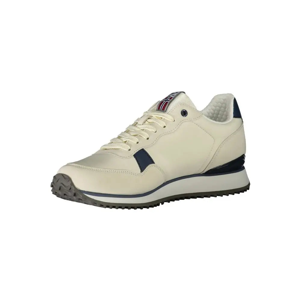 Napapijri polyester sneakers i creme med navy accenter