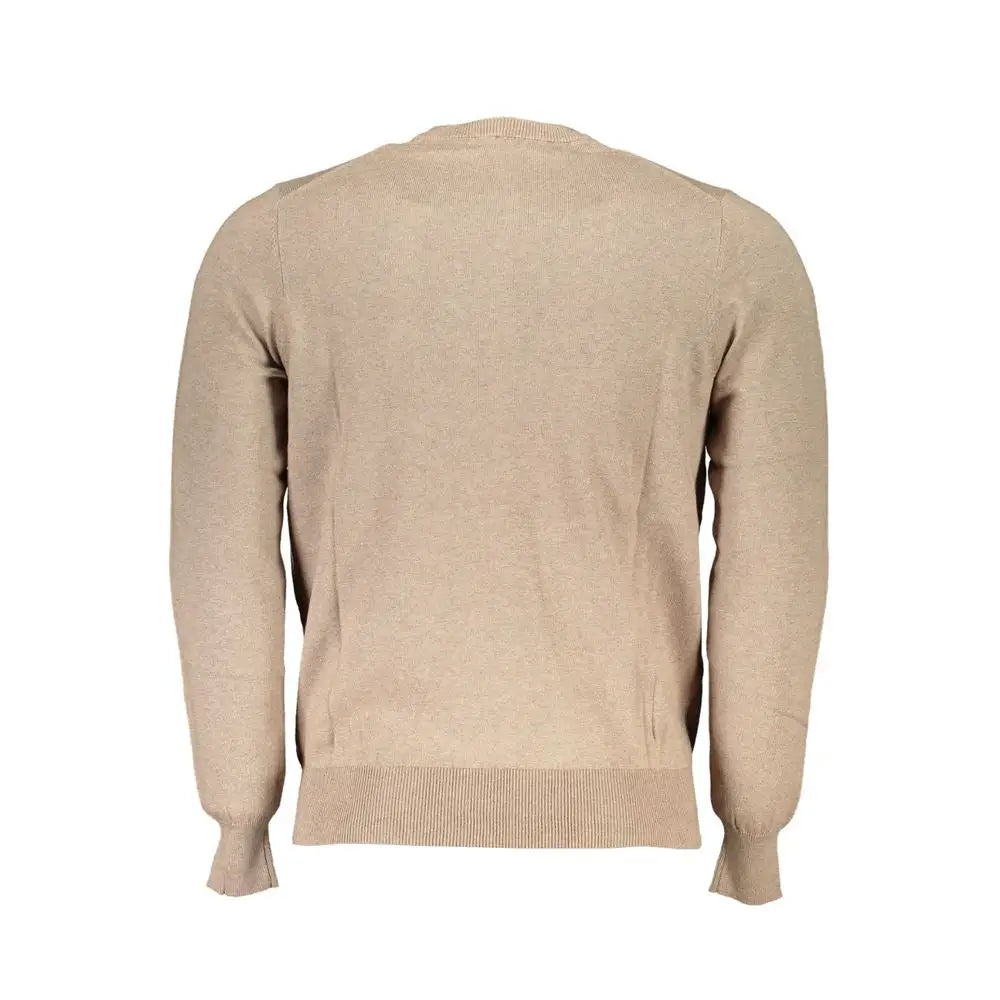 North sails beige sweater med ribbet manchetter og kant