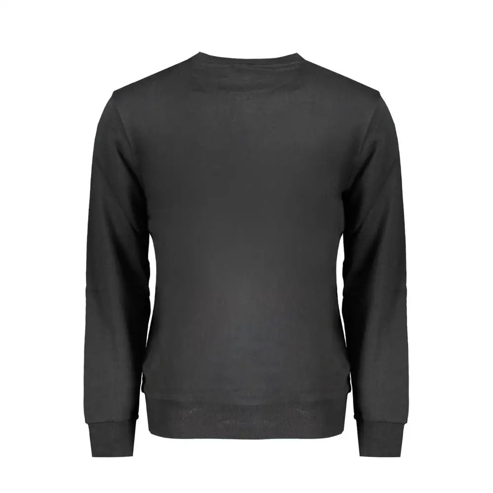 North sails black cotton sweater med lange ærmer og ribkant