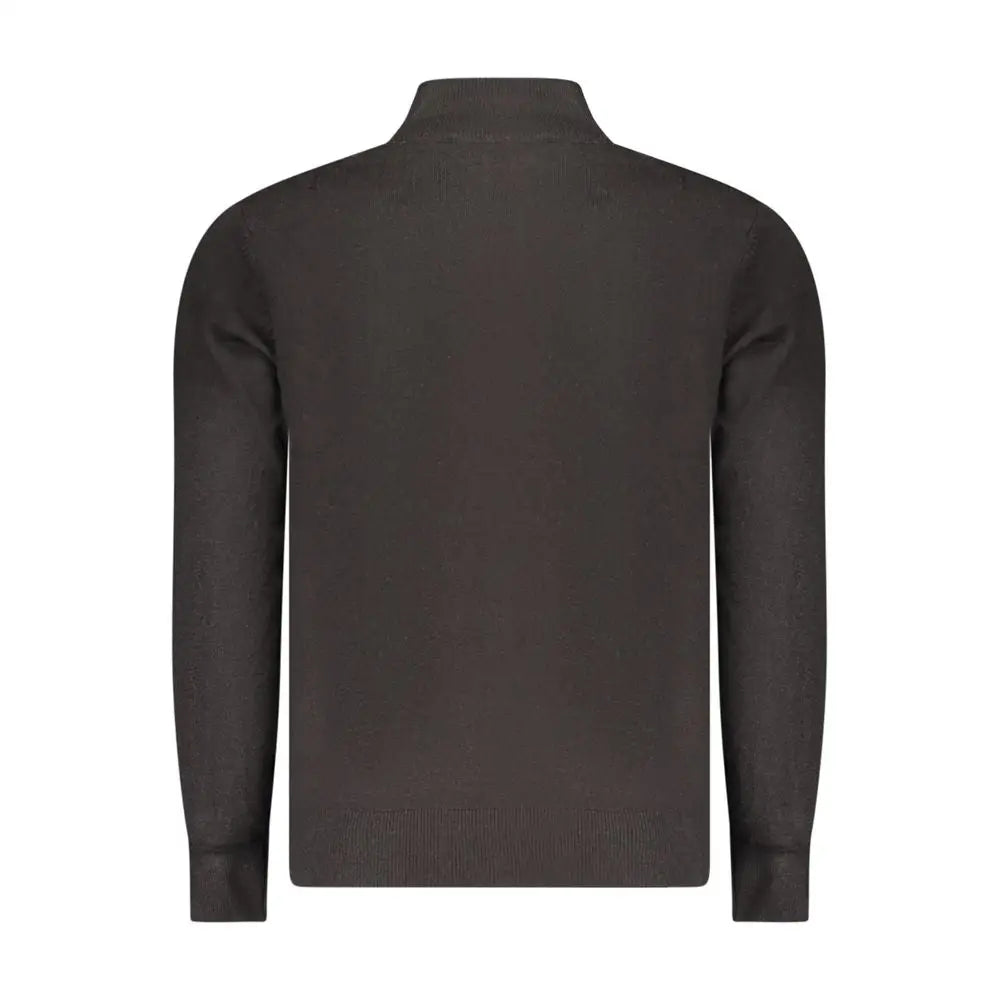 North Sails sort nylon sweater med ribbet turtleneck i mørkegrå