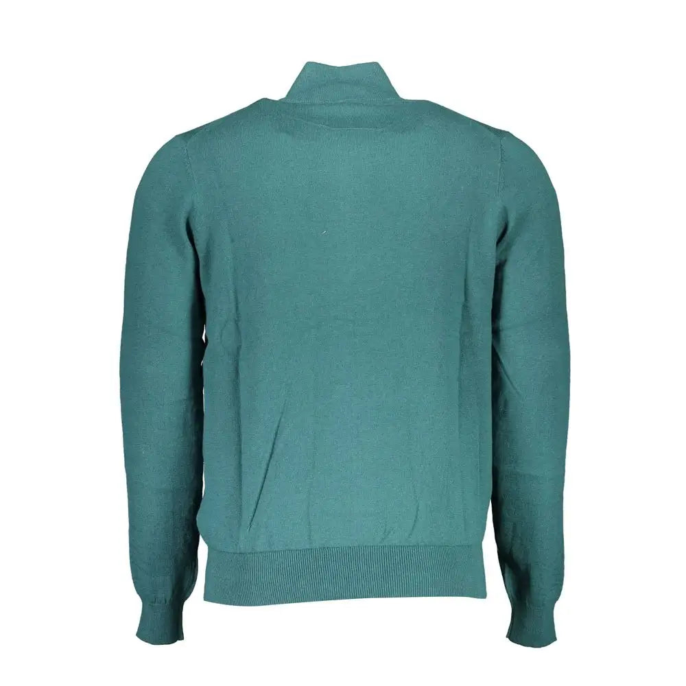 Teal North Sails Verde langærmet strikket cardigan med ribkrave