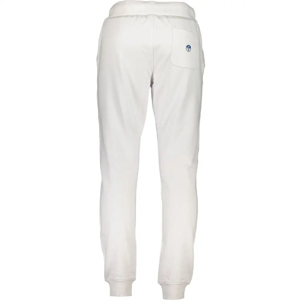 North sails white cotton joggers med blå logo på bagside lomme