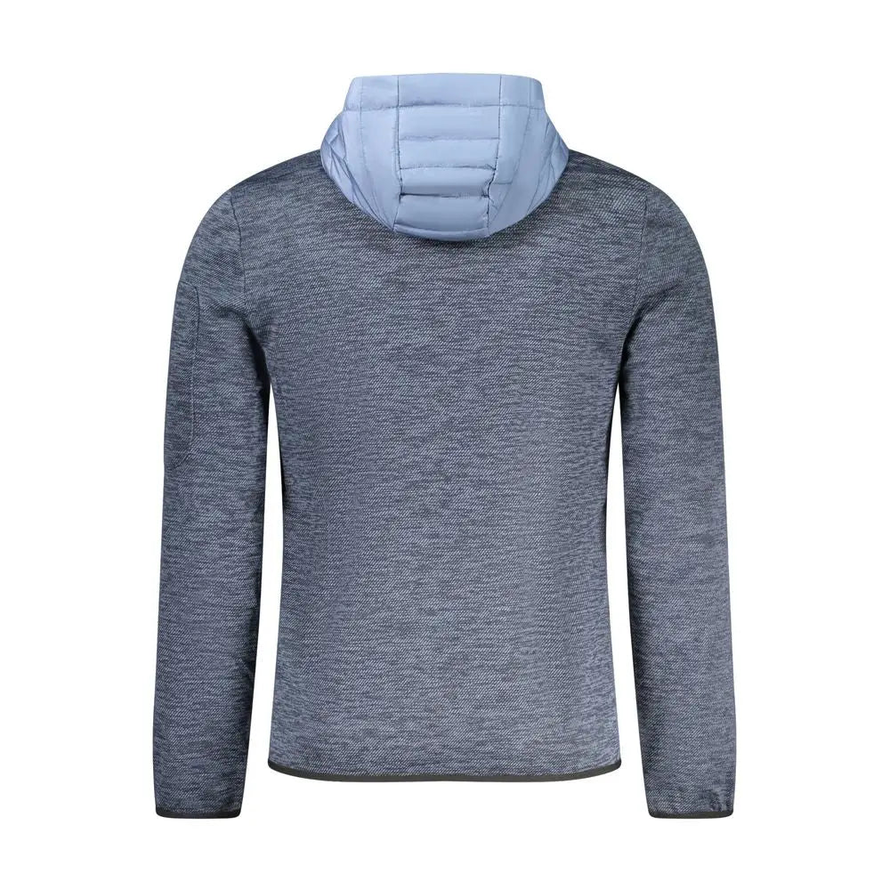 Grå hejret hættetrøje med azzurro polyester for, blå quiltet foring