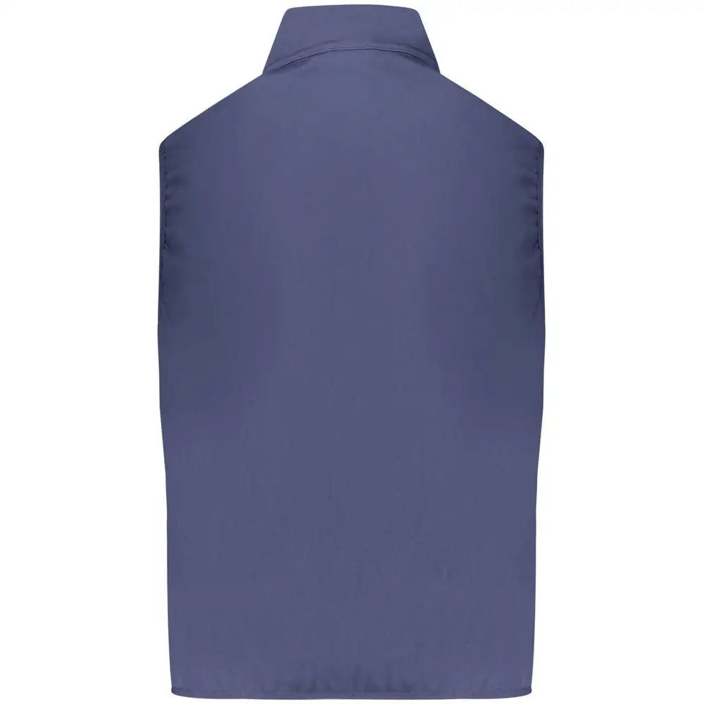 Norway 1963s blå polyester herrevest med ståkrave