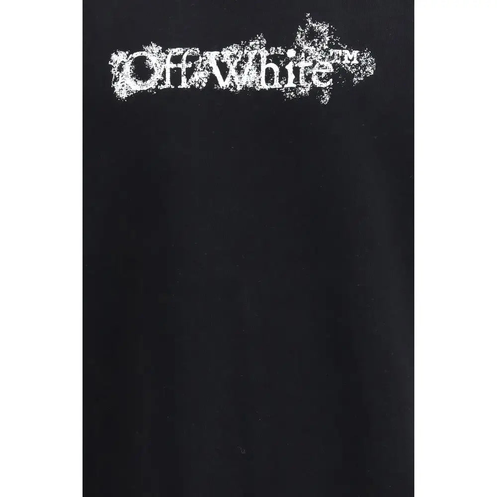 Sort sorte bomulds sweatshirt i sort bomulds med distressed hvidt logo