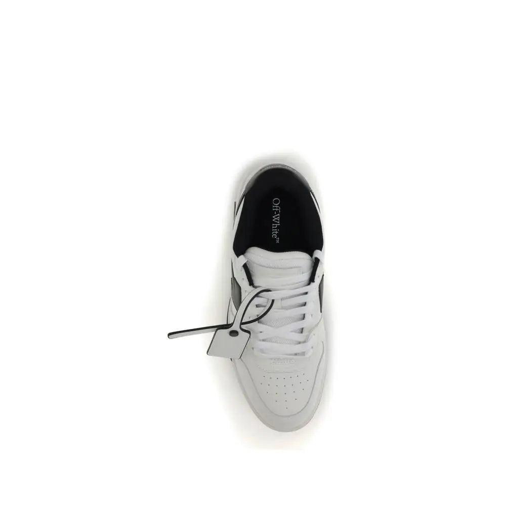 Off-White hvide gummi low top sneakers med sorte accenter