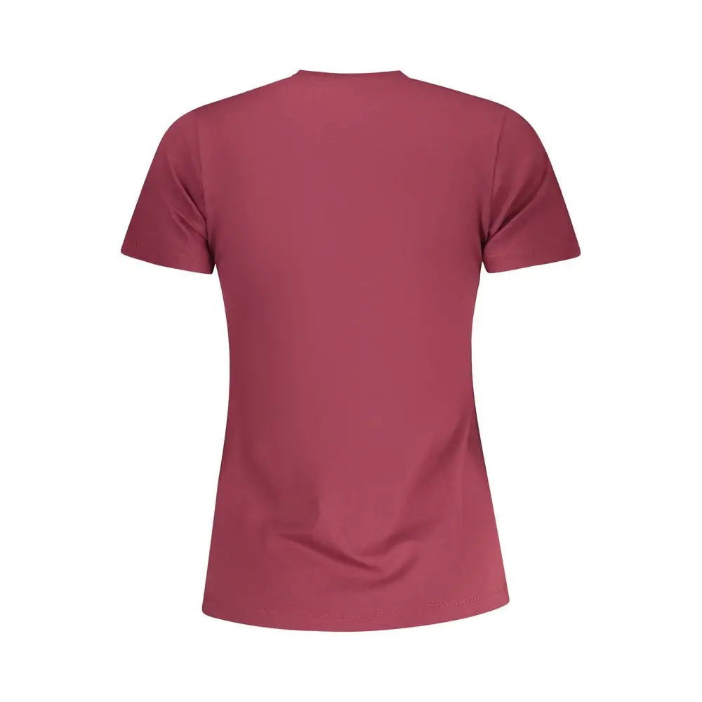 Pepe jeans rosso cotton kvinders maroon t-shirt med kortærmet crew neck