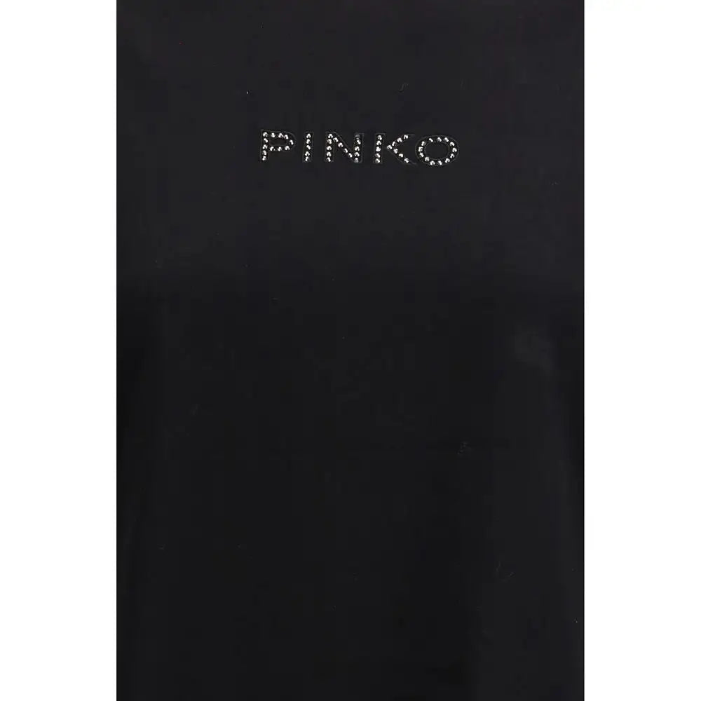 PINKO Black Cotton T-Shirt