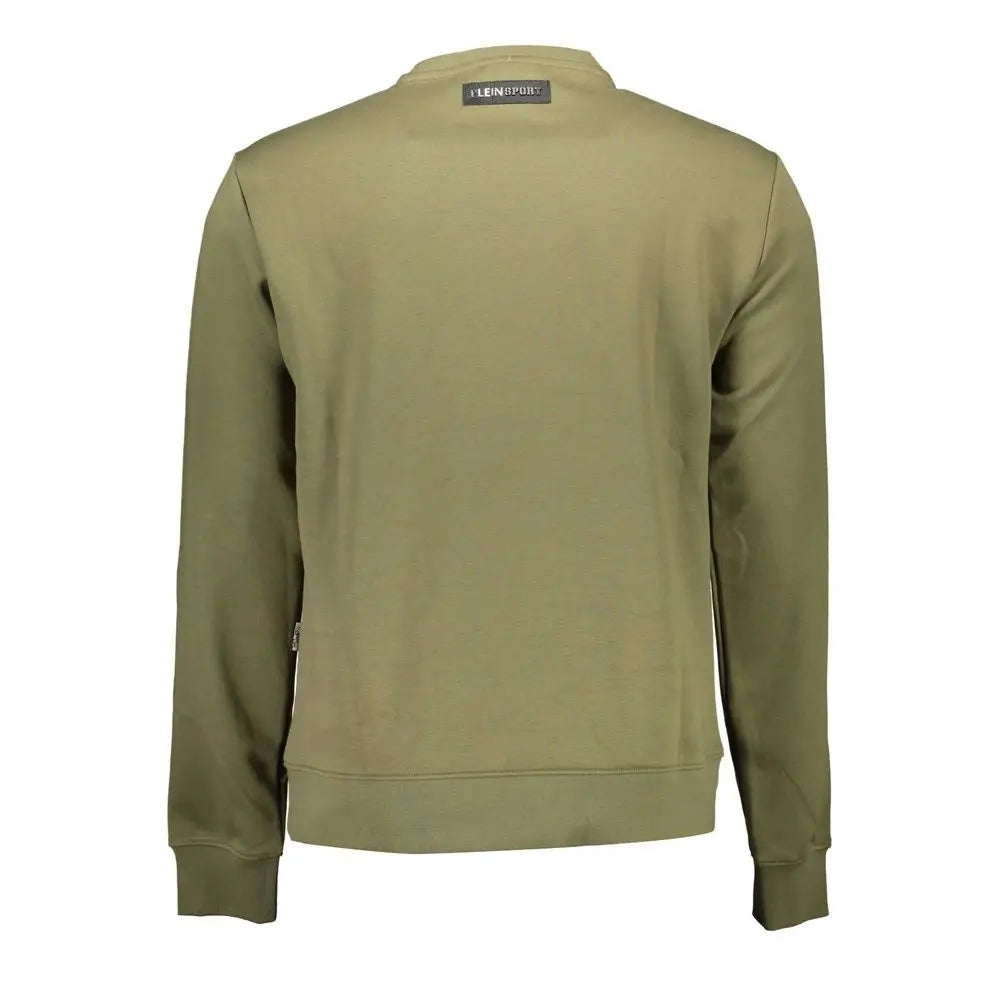 Olive grøn Plein Sport crewneck sweater med sort etiket