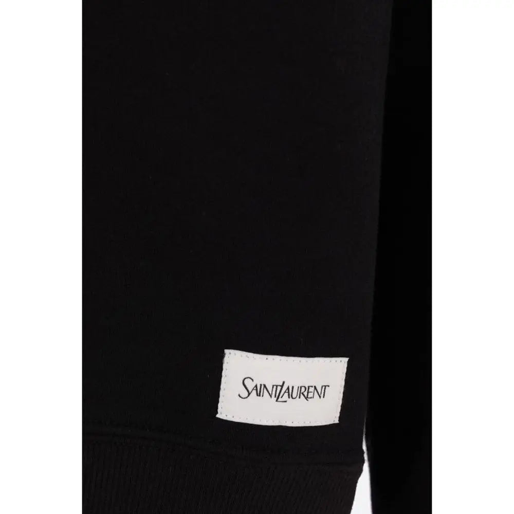 Saint Laurent sort bomuldssweatshirt med hvid logoetiket. 100% originale brands