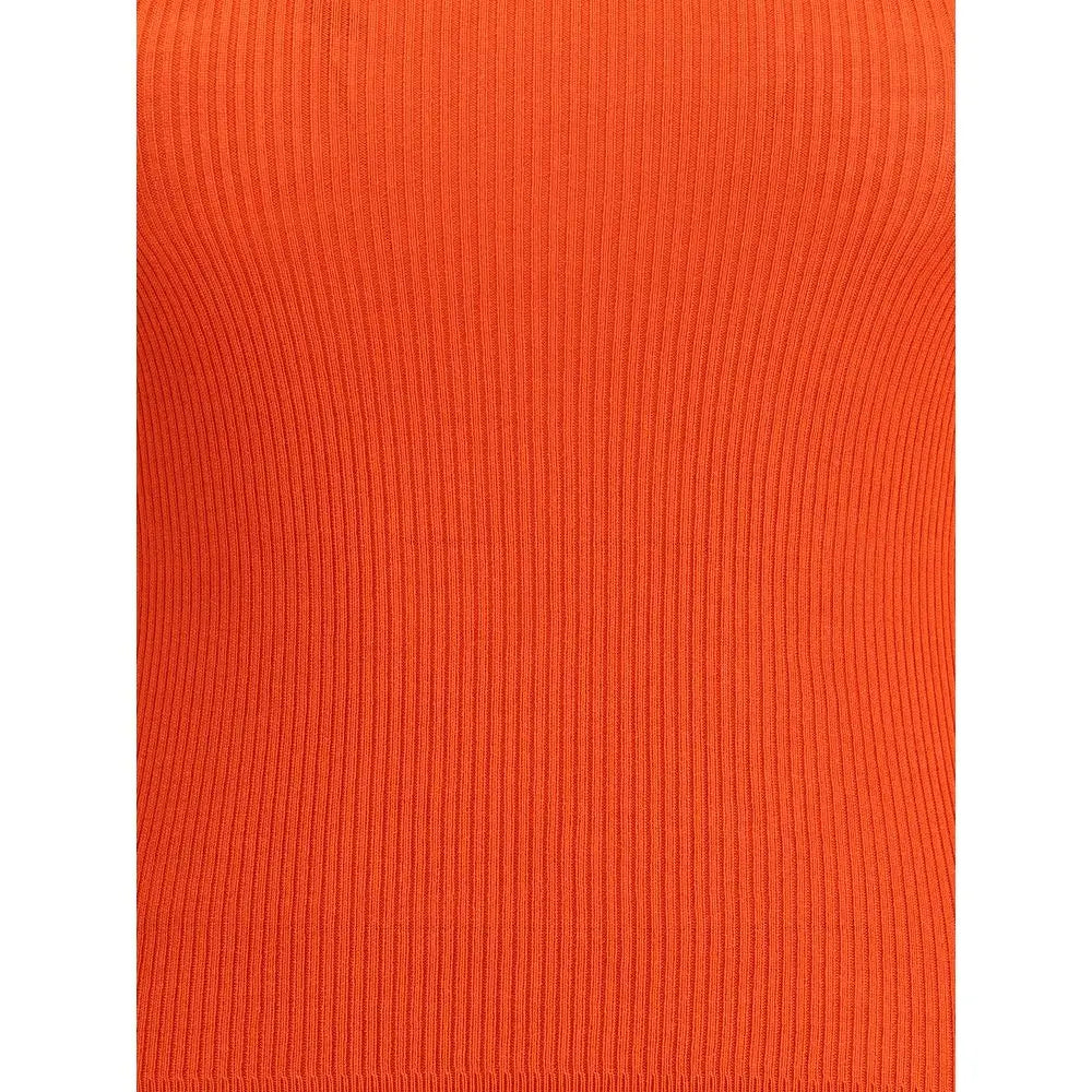 Saint Laurent orange uld turtleneck i rib-strik, 100% original