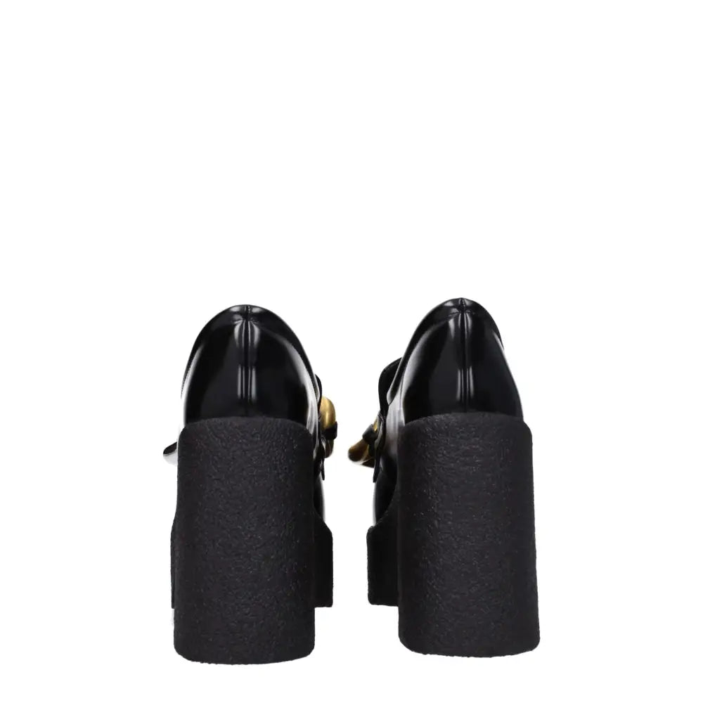 Stella McCartney Black Leather Platform Loafers