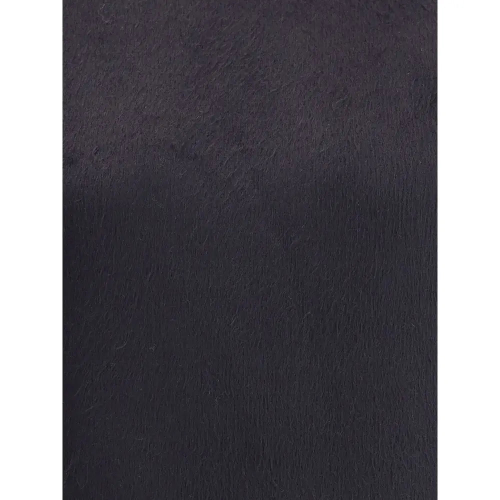 Tom Ford Black silk top i mørkegrå falsk pels med blød tekstur