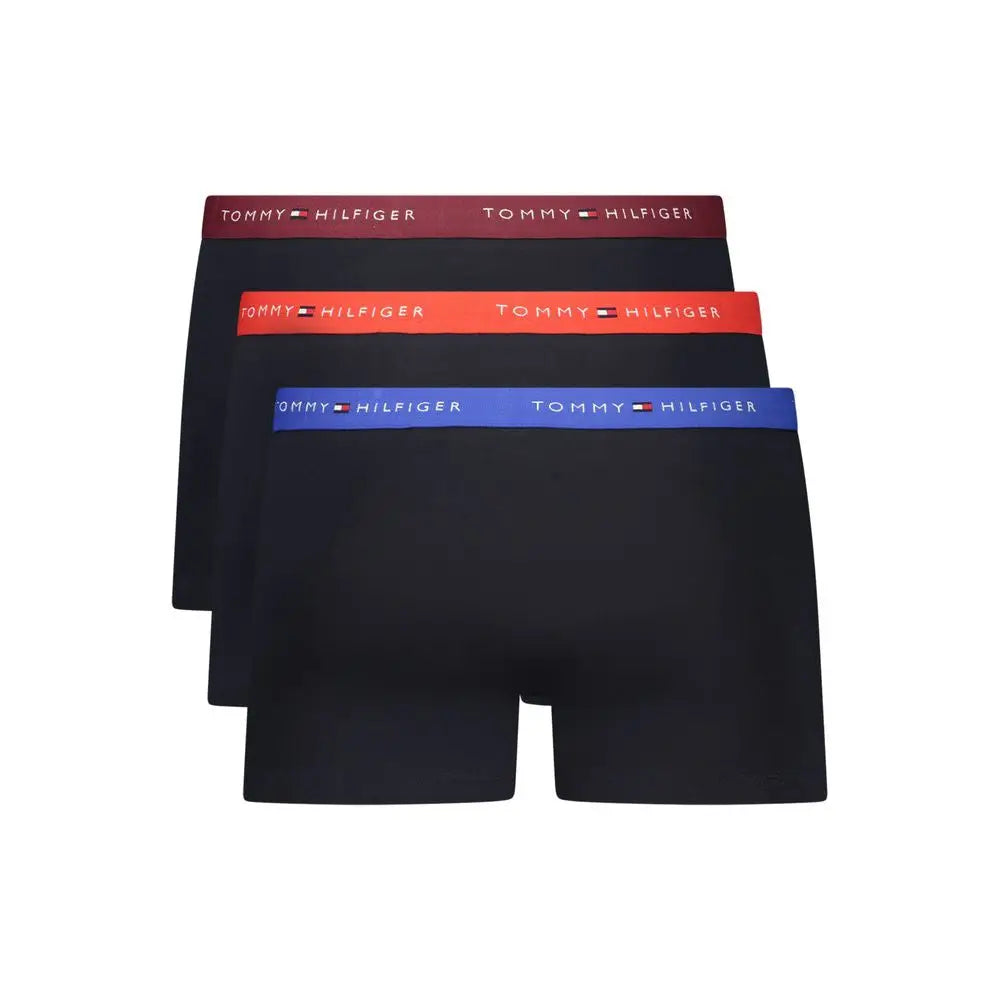 Tommy Hilfiger black cotton boxers med farverige taljebånd og logo