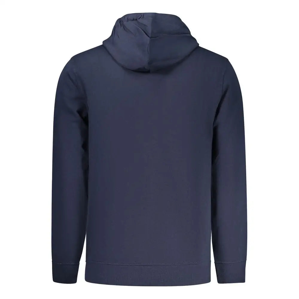 Tommy hilfiger blue cotton herrehoodie i marineblå med blød finish