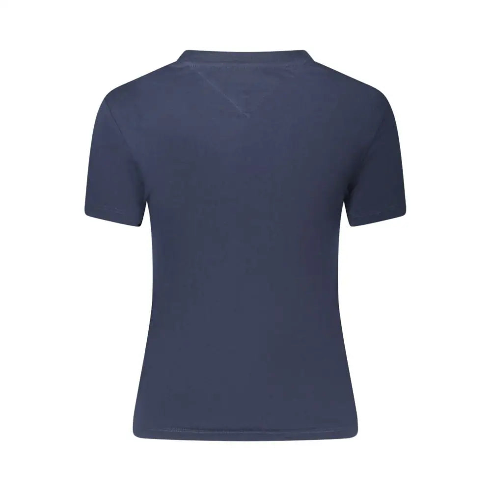 Tommy Hilfiger blue cotton kvinders t-shirt med marineblå farve og kortærmet design