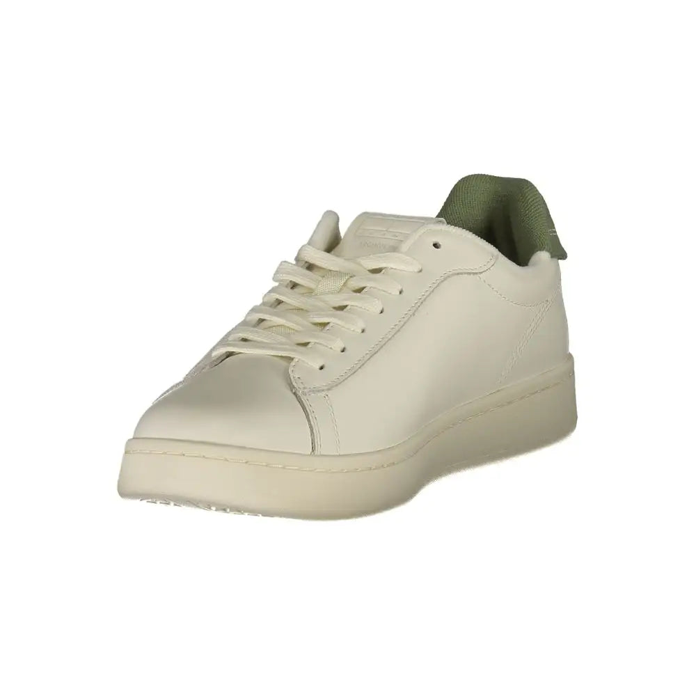 Tommy Hilfiger White Leather Men Sneakers - Sneakers