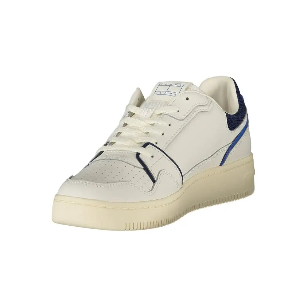Tommy Hilfiger White Leather Men Sneakers - Sneakers
