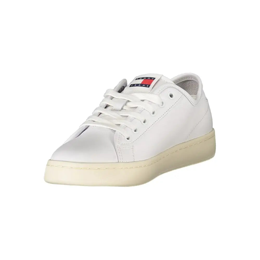 Tommy Hilfiger White Leather Women Sneakers - Sneakers