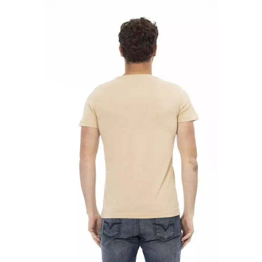 Trussardi Action Beige Cotton Men T-Shirt