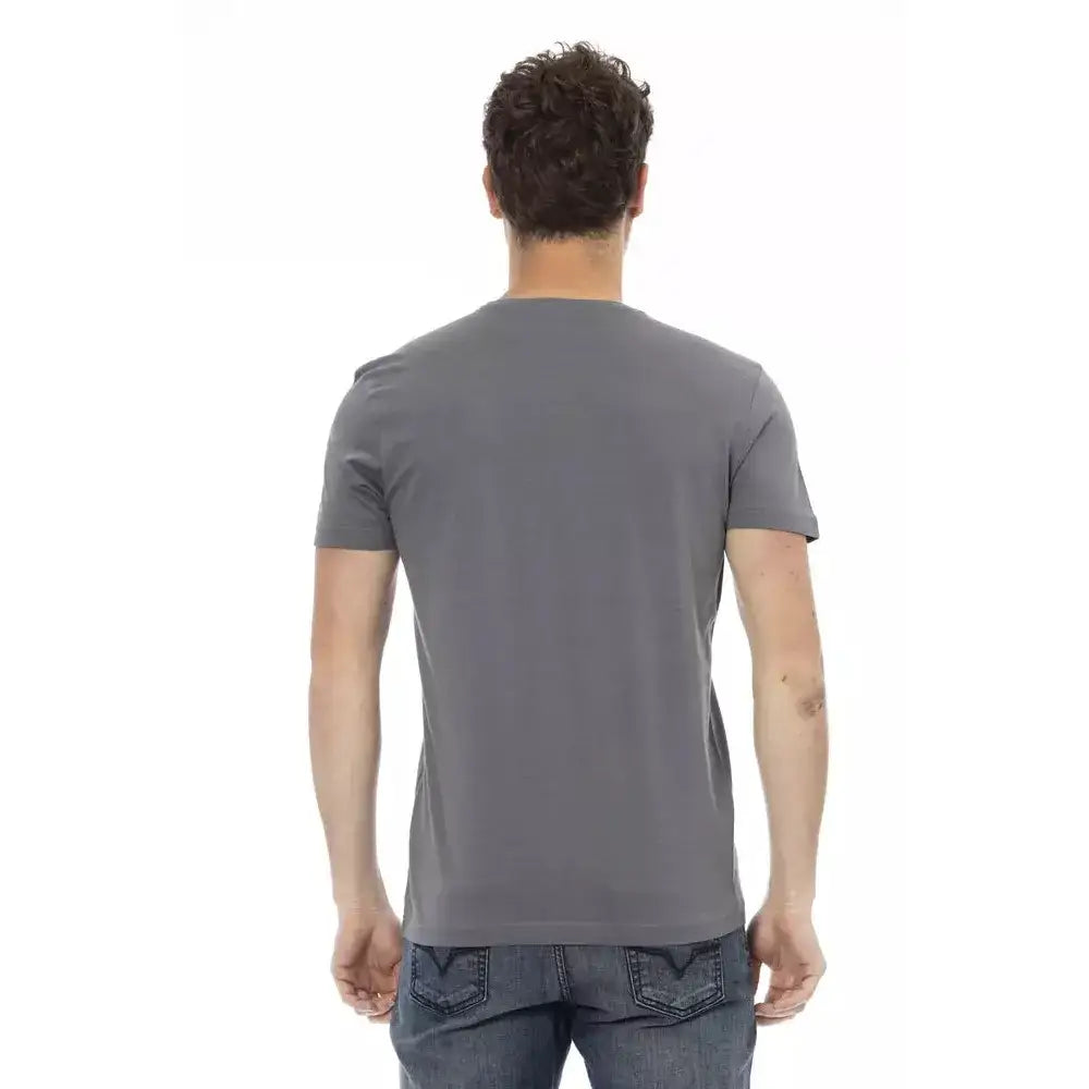Trussardi Action Gray Cotton Men T-Shirt