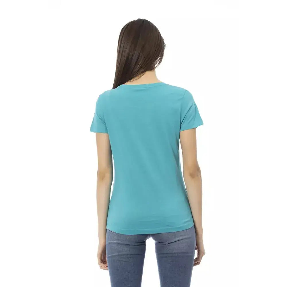 Trussardi Action Light Blue Cotton Women T-Shirt