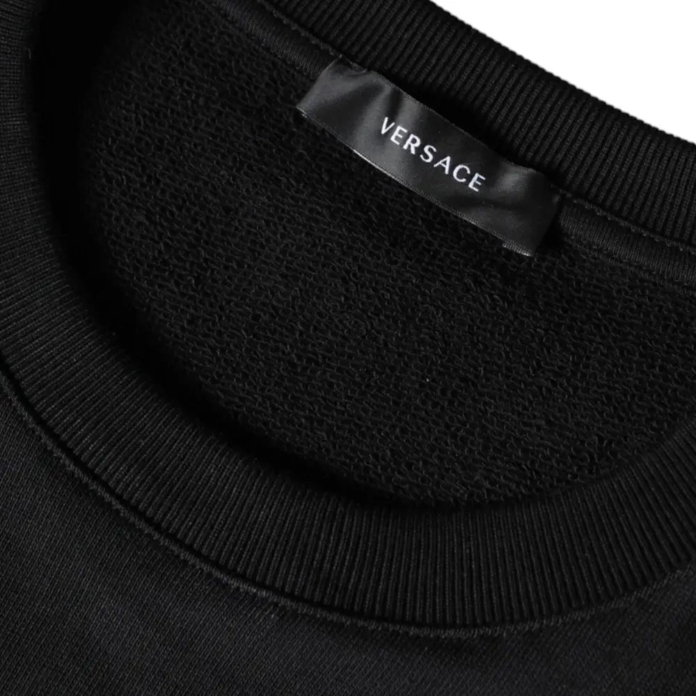 Versace Black Medusa Fleece Cotton Crew Neck Sweatshirt Sweater