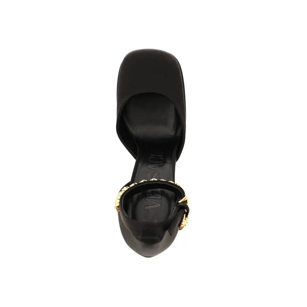 Versace Black Silk Platform Pumps - 40 - Højhælede sko