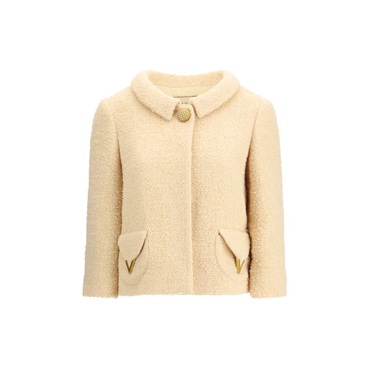 Valentino Beige Fleece Wool Coat