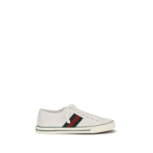 Gucci White Cotton Low Top Sneakers