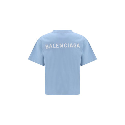 Balenciaga Light Blue Cotton T-Shirt