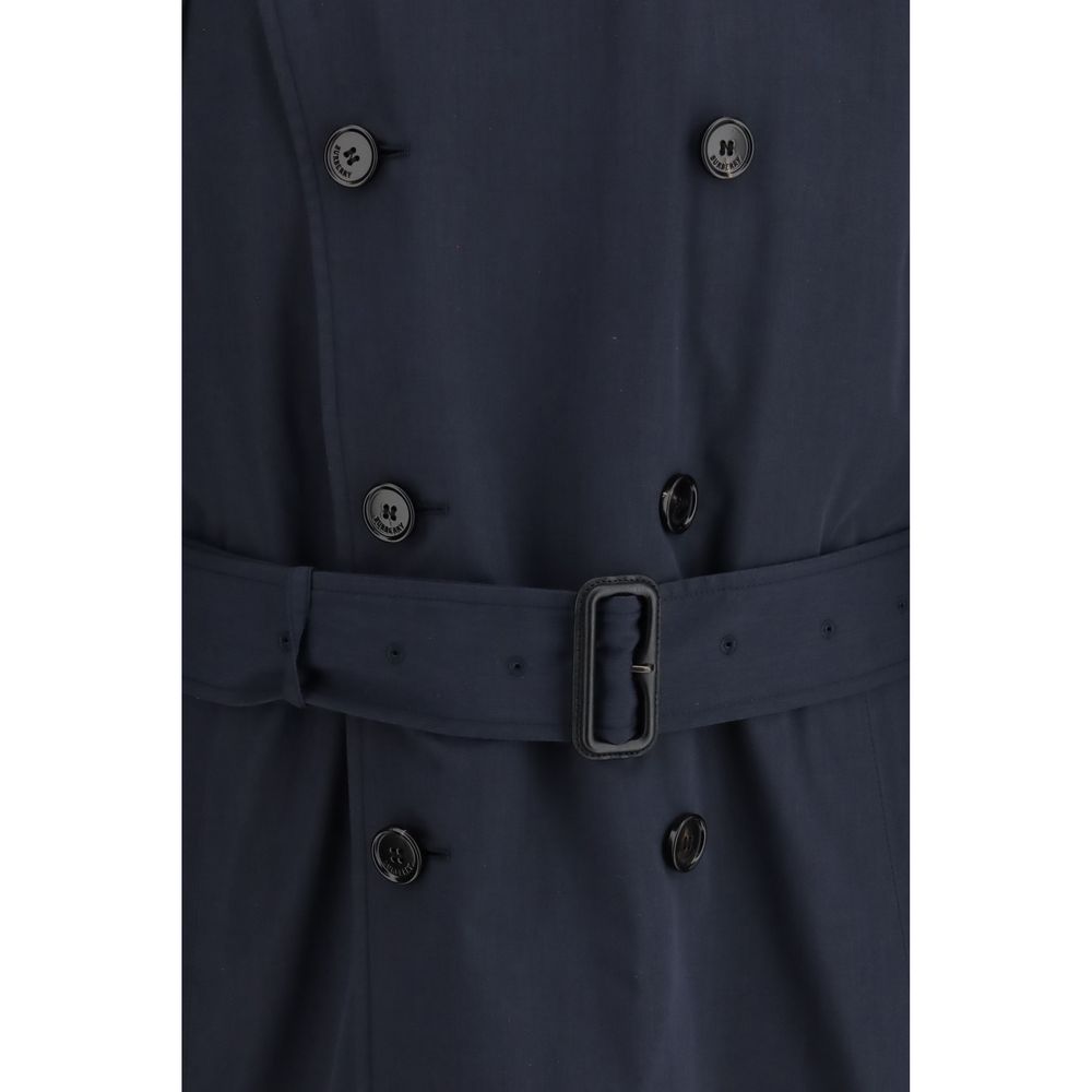 Burberry Blue Polyester Trench Coat