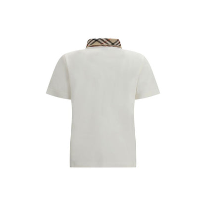 Burberry White Cotton Polo Shirt