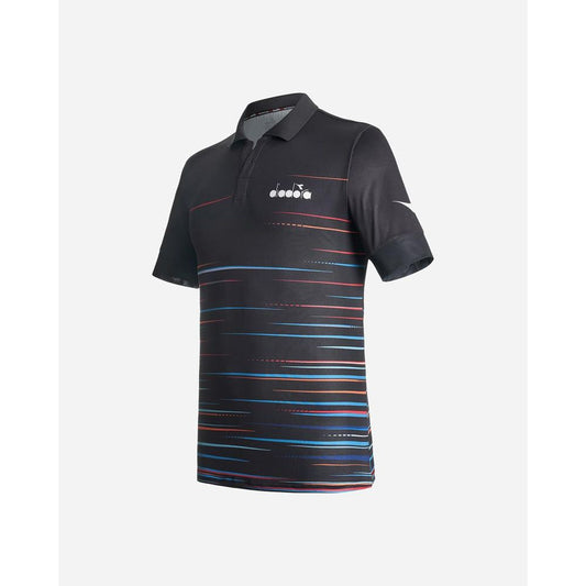 Diadora Black Polyester Polo Shirt