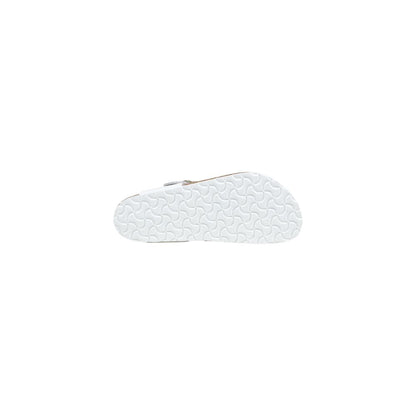 Birkenstock White Leather Flat Sandals