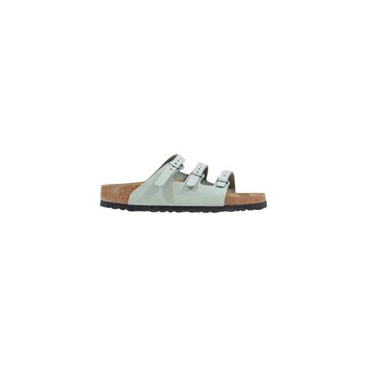 Birkenstock Green Leather Flat Sandals
